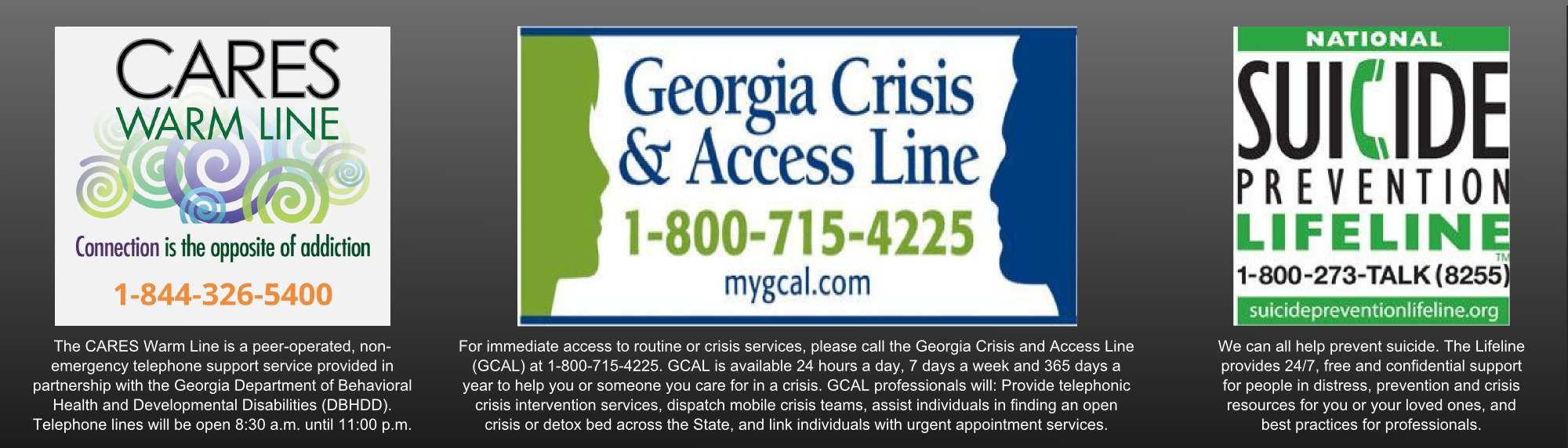 Georgia Crisis Help Lines